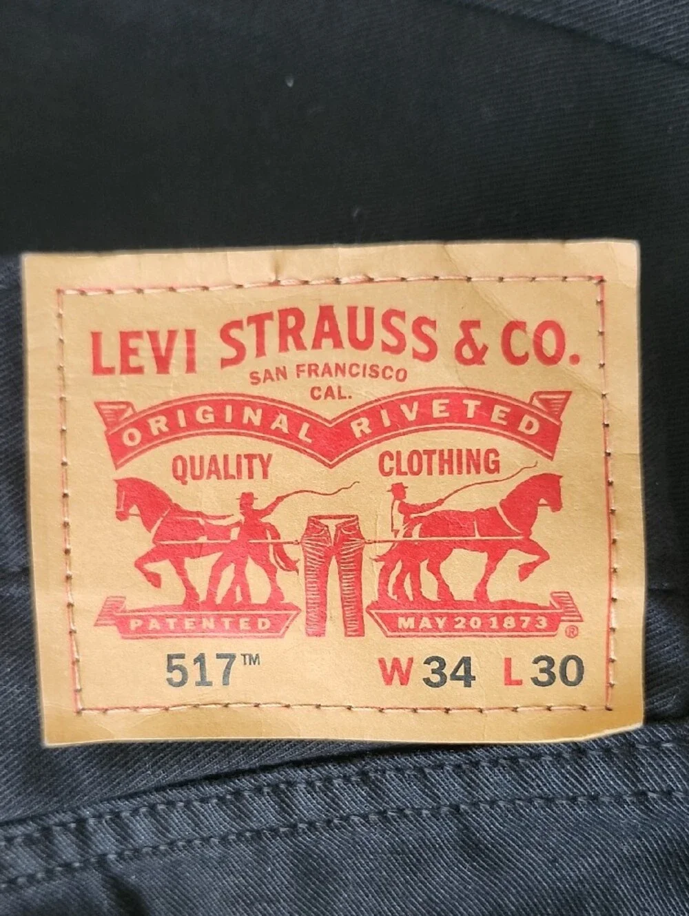 Levi's 517 Men's Black Bootcut Jeans Cotton Hemp Size 34x30 NWT